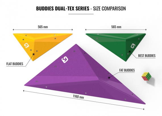 Buddies Dual-Tex Size Comparison bb